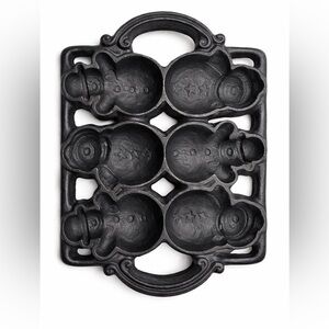 Black Snowman Cast Iron Baking Mold